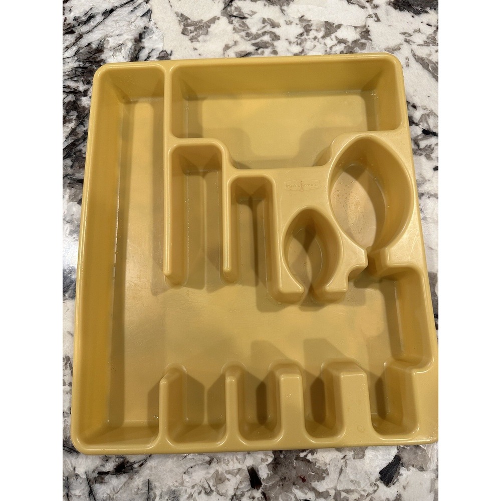 Rubbermaid Vintage 2922 Yellow Gold Silverware Tray Separator Utensil Holder